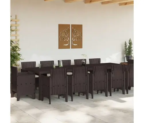 Sodo Valgomojo Komplektas Su Pagalve 13 Pcs Ruda Ratanas