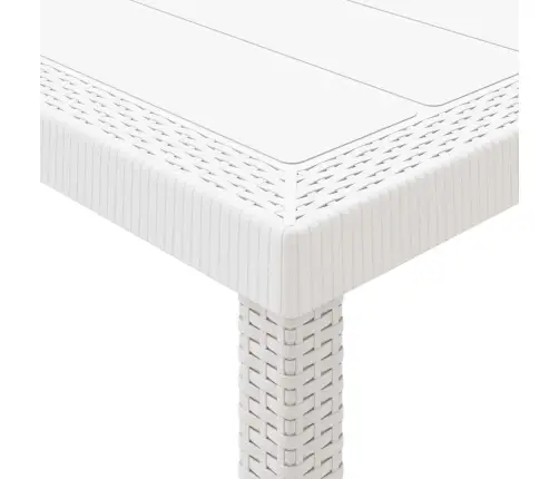 Aia Söögilaudade Komplekt 15 Pcs Valge Polt Rattan