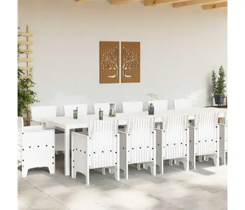 Dārza Ēdamistabu Komplekts 15 Pcs Balts Lieli Vidaxl