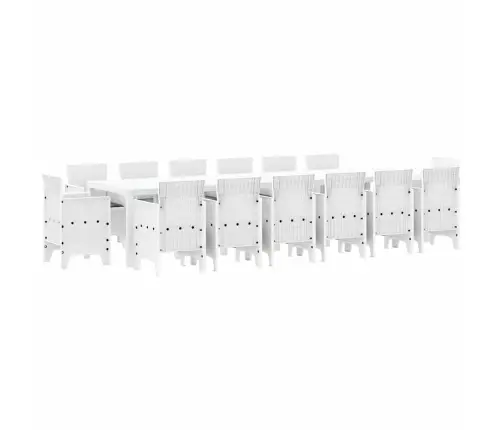 Dārza Ēdamistabu Komplekts 15 Pcs Balts Lieli Vidaxl