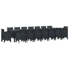 Dārza Ēdamkomplekts Ar Spilveniem 17 Pcs Antracīts Pp Vidaxl