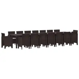 Sodo Valgomojo Komplektas Su Pagalvėmis 17 Pcs Ruda Pp