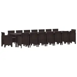 Sodo Valgomojo Komplektas Su Pagalvėmis 17 Pcs Ruda Pp