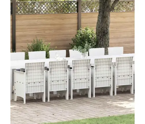 Aia Söögilaudade Komplekt 17 Pcs Valge Polt Rattan