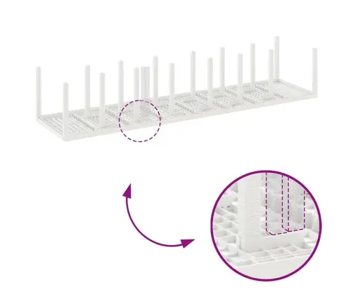 Aia Söögilaudade Komplekt 17 Pcs Valge Polt Rattan