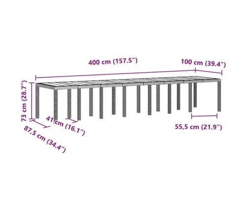 Dārza Ēdamistabas Komplekts 17 Pcs Balts Lieli Rattan / Metāls Vidaxl