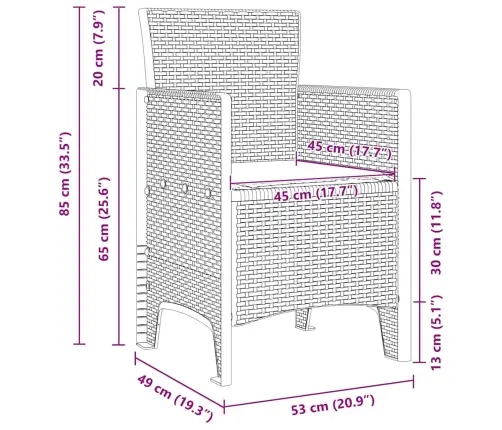 Dārza Ēdamistabas Komplekts 17 Pcs Balts Lieli Rattan / Metāls Vidaxl