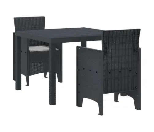 Aia Söögilaudade Komplekt 3 Pcs Antratsiit Polt Rattan