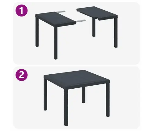 Dārza Ēdamistabas Komplekts 3 Pcs Antracīts 100 X 100 X 73 Cm Vidaxl