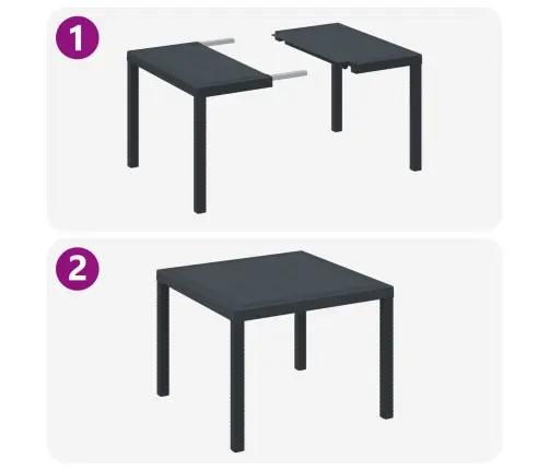 Dārza Galds 3 Pcs Antracīts 100 X 100 X 73 Cm Plastmasa Vidaxl