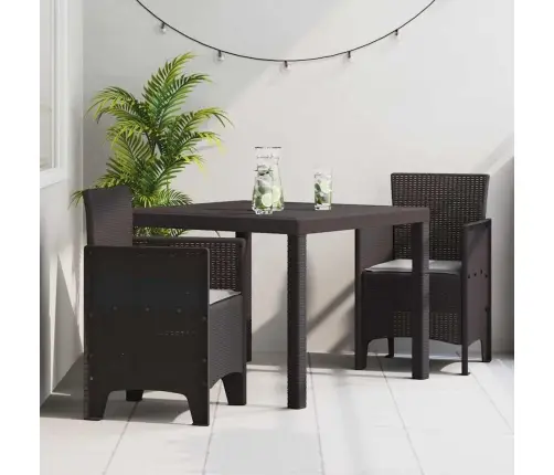 Dārza Ēdamgalds 3 Pcs Brūna 100 X 100 X 73 Cm Vidaxl