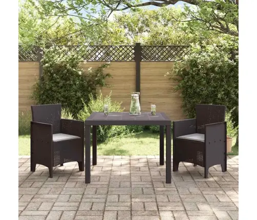 Dārza Ēdamgalds 3 Pcs Brūna 100 X 100 X 73 Cm Vidaxl