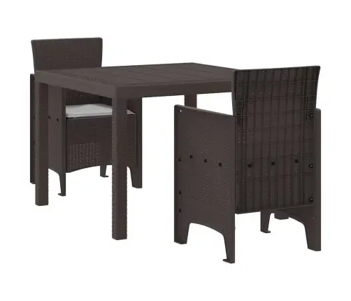 Dārza Ēdamgalds 3 Pcs Brūna 100 X 100 X 73 Cm Vidaxl