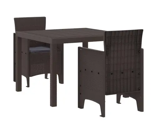 Dārza Ēdamgaldu Komplekts 3 Pcs Brūna 100 X 100 X 73 Cm Vidaxl