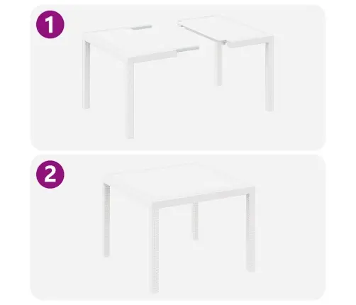 Aia Söögilaudade Komplekt 3 Pcs Valge Polt Rattan