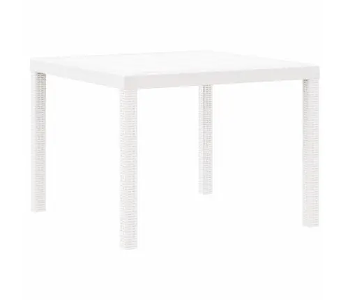 Dārza Ēdamgalds 3 Pcs Balts 100 X 100 X 73 Cm Plastmasas Ratan Vidaxl