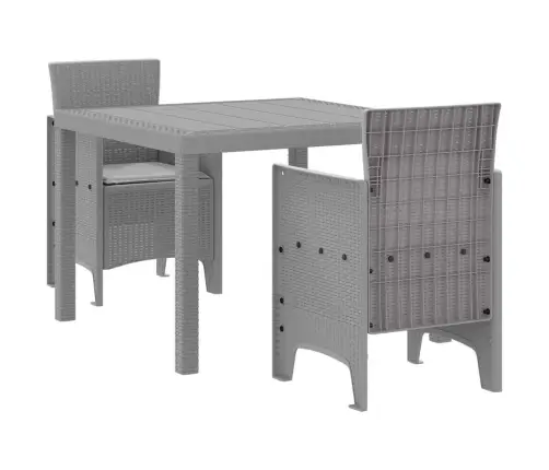 Dārza Ēdamistabas Komplekts 3 Pcs Gaiši Pelēks Vidaxl