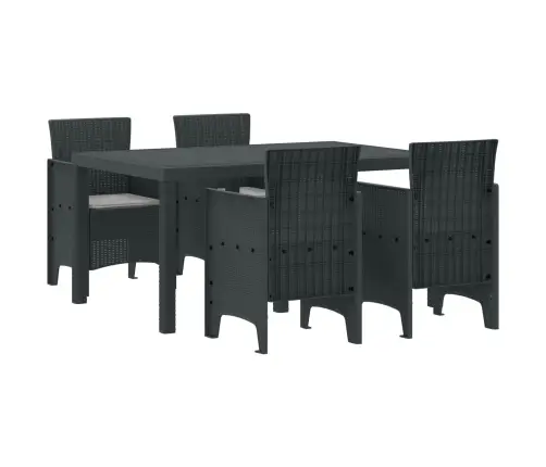 Dārza Ēdamistabas Komplekts 5 Pcs Antracīts 150 X 100 X 73 Cm Vidaxl