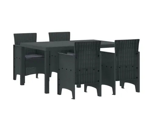 Aia Söögilaudade Komplekt 5 Pcs Antratsiit Polt Rattan