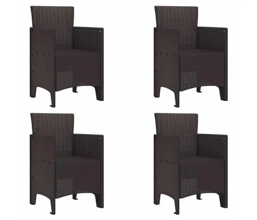 Aia Söögilaudade Komplekt 5 Pcs Pruun Polt Rattan