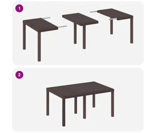 Dārza Ēdamgalds 5 Pcs Brūna 150 X 100 X 73 Cm Sveķu Vižņi. Vidaxl