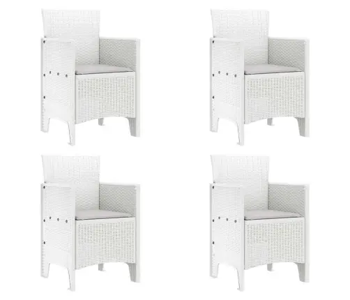 Aia Söögilaudade Komplekt 5 Pcs Valge Polt Rattan