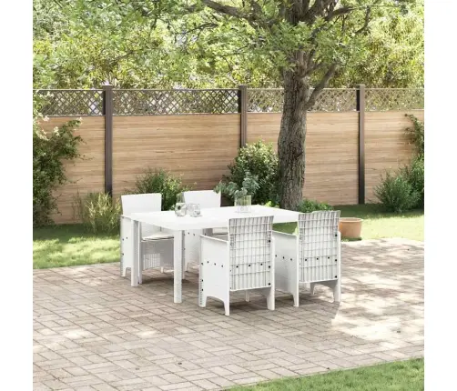 Dārza Ēdamistabas Komplekts 5 Pcs Balts 150 X 100 X 73 Cm Vidaxl