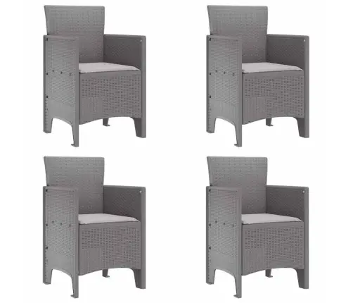 Dārza Galds 5 Pcs Gaiši Pelēks 150 X 100 X 73 Cm Pe Ratan Vidaxl