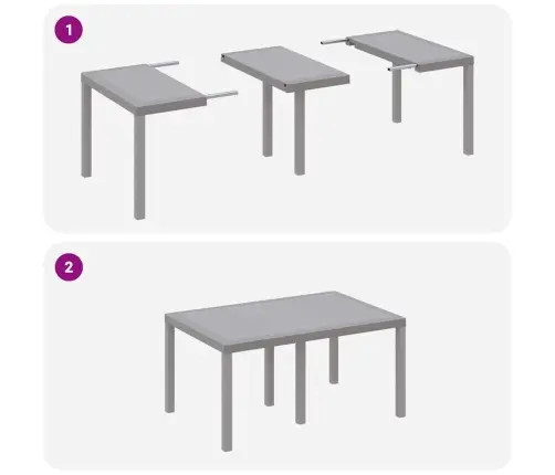 Dārza Galds 5 Pcs Gaiši Pelēks 150 X 100 X 73 Cm Pe Ratan Vidaxl