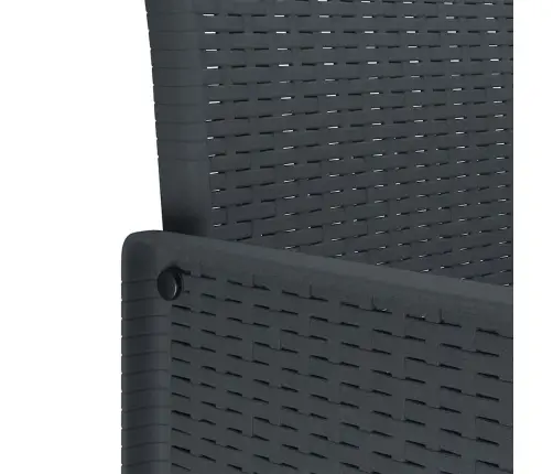 Sodo Valgomojo Komplektas 7 Pcs Antracitas Polt Ratanas