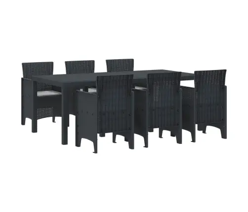 Sodo Valgomojo Komplektas 7 Pcs Antracitas Polipropilenas