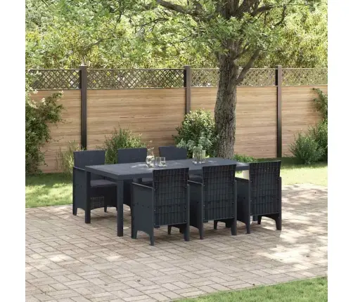 Dārza Galdu Komplekts 7 Pcs Antracīts 200 X 100 X 73 Cm Vidaxl