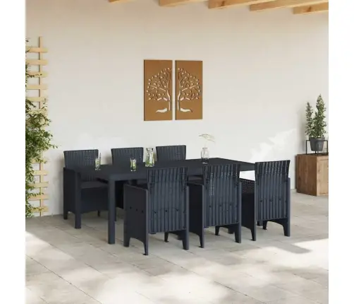 Dārza Galdu Komplekts 7 Pcs Antracīts 200 X 100 X 73 Cm Vidaxl