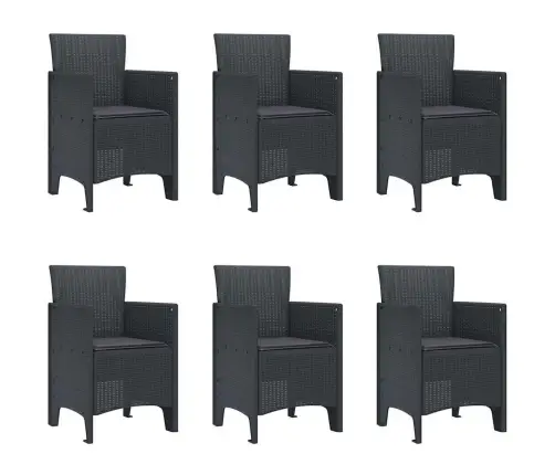 Dārza Galdu Komplekts 7 Pcs Antracīts 200 X 100 X 73 Cm Vidaxl