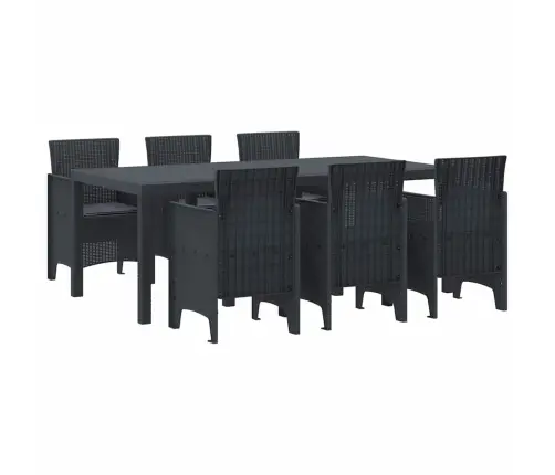 Dārza Galdu Komplekts 7 Pcs Antracīts 200 X 100 X 73 Cm Vidaxl