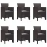 Āra Ēdamgalda Komplekts 7 Pcs Brūna 200 X 100 X 73 Cm Vidaxl
