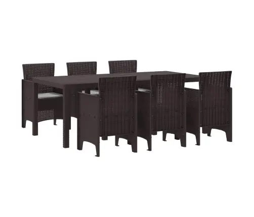 Āra Ēdamgalda Komplekts 7 Pcs Brūna 200 X 100 X 73 Cm Vidaxl