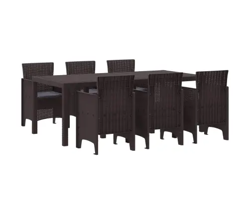 Dārza Ēdamistabas Komplekts 7 Pcs Brūna 200 X 100 X 73 Cm Vidaxl