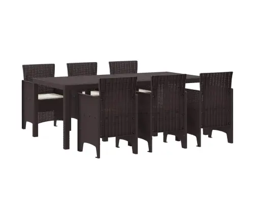 Dārza Ēdamistabas Komplekts 7 Pcs Brūna 200 X 100 X 73 Cm Vidaxl