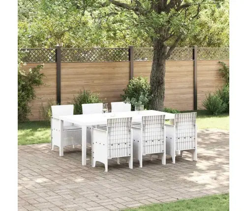 Dārza Ēdamgalda Komplekts 7 Pcs Balts 200 X 100 X 73 Cm Vidaxl