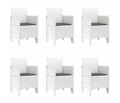 Aia Söögilaudade Komplekt 7 Pcs Valge Polt Rattan