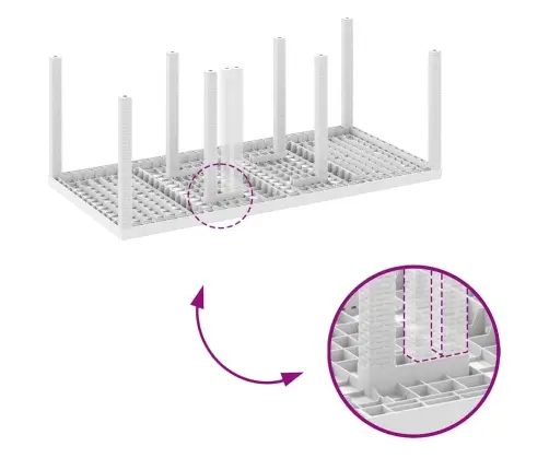 Aia Söögilaudade Komplekt 7 Pcs Valge Polt Rattan