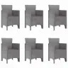 Dārza Galds 7 Pcs Gaiši Pelēks Lieli Plastmasa Vidaxl