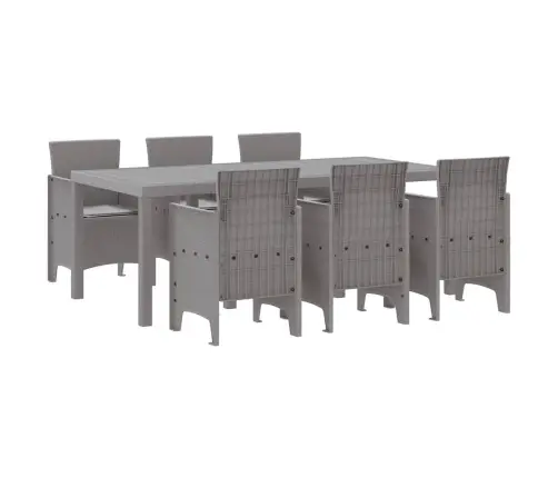 Aia Söögilaudade Komplekt 7 Pcs Helehall Polt Rattan