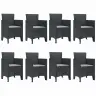 Dārza Ēdamistabas Komplekts 9 Pcs Antracīts 250 X 100 X 73 Cm Vidaxl