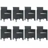 Dārza Ēdamistabas Komplekts 9 Pcs Antracīts 250 X 100 X 73 Cm Vidaxl