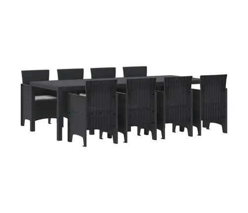 Dārza Ēdamistabas Komplekts 9 Pcs Antracīts 250 X 100 X 73 Cm Vidaxl