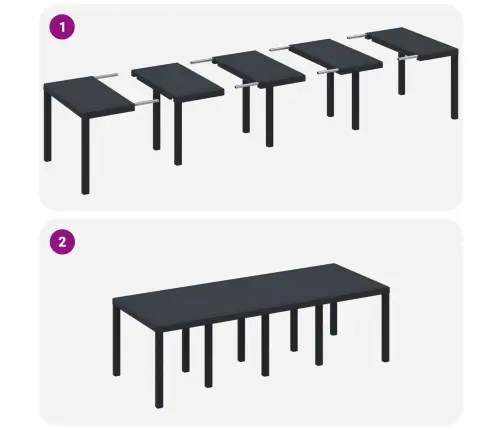 Aia Söögilaudade Komplekt 9 Pcs Antratsiit Polüpropüleen