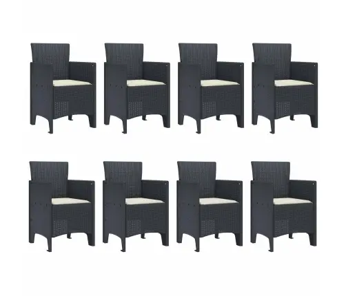 Sodo Valgomojo Komplektas 9 Pcs Antracitas Polipropilenas