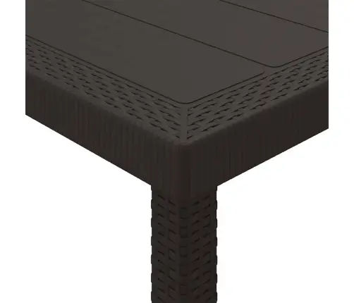 Dārza Ēdamgalds 9 Pcs Brūna 250 X 100 X 73 Cm Vidaxl